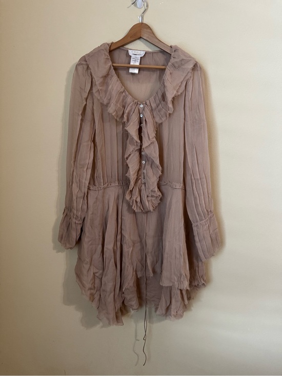 Chloe Dresses & Skirts - Chloe Silk Ruffled Mini Dress Powdery Pink 42